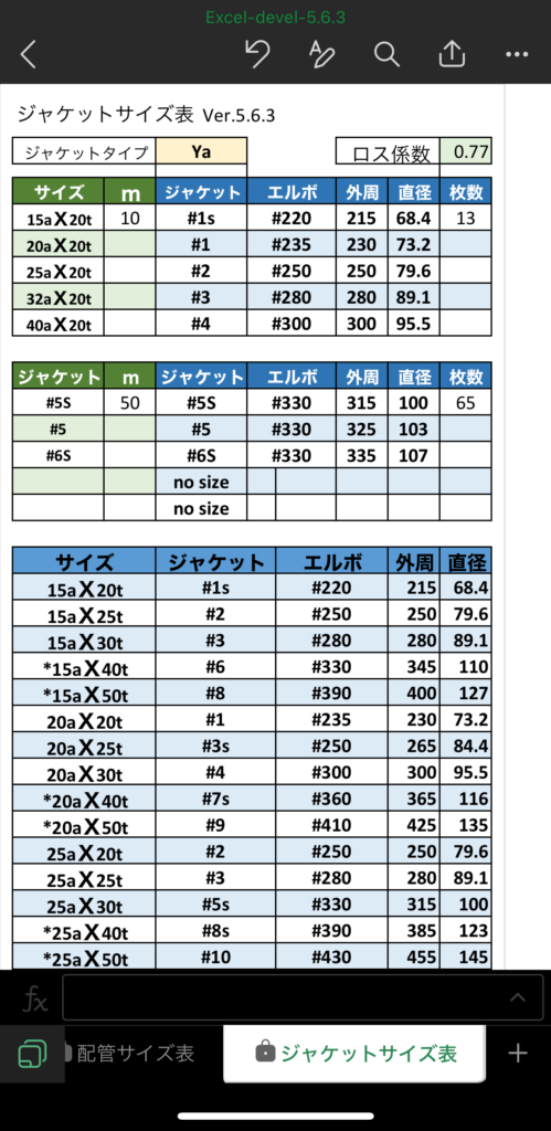 563-ジャケットサイズ表